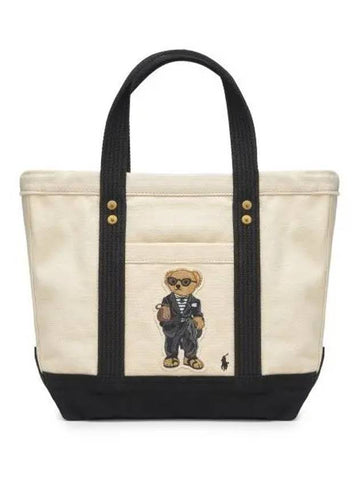 W Canvas Small Polo Bear Tote Bag Beige - POLO RALPH LAUREN - BALAAN 1