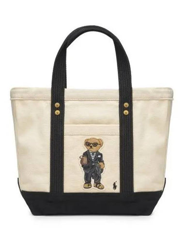 W Canvas Small Polo Bear Tote Bag Beige - POLO RALPH LAUREN - BALAAN 1