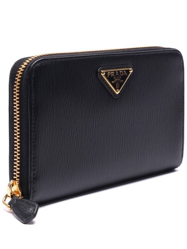 Women's Vitello Triangular Logo Zipper Medium Wallet (1ML157_2DDU_F0002_22S) - PRADA - BALAAN 3