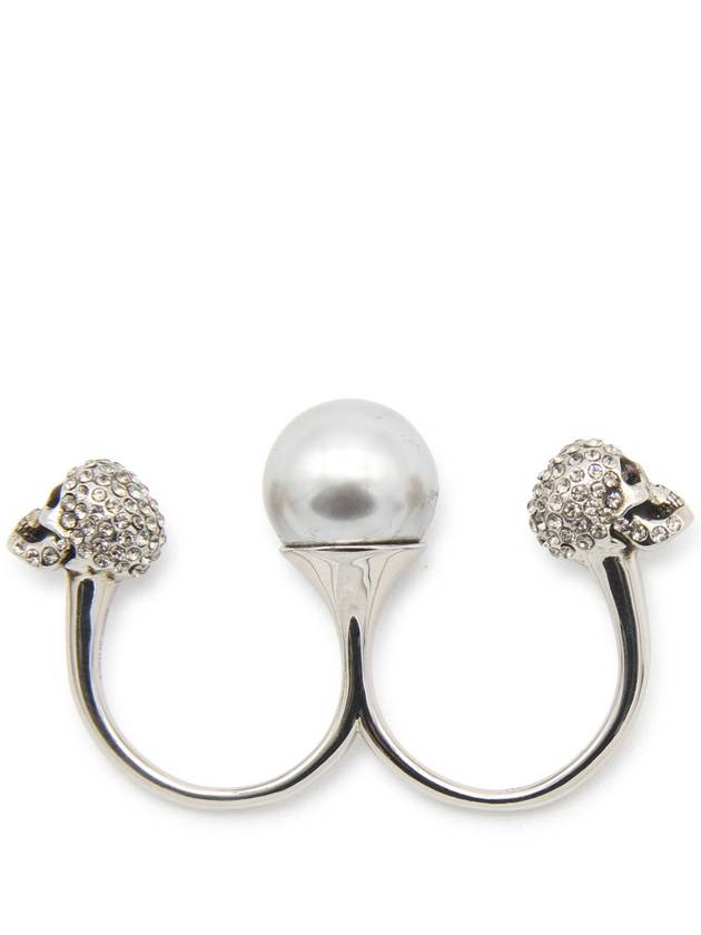 23 fw Pearl Brass Skull Double Ring 734749I170E1390 B0480371977 - ALEXANDER MCQUEEN - BALAAN 3