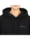 Le Brode Logo Cotton Hoodie Black - JACQUEMUS - BALAAN 7