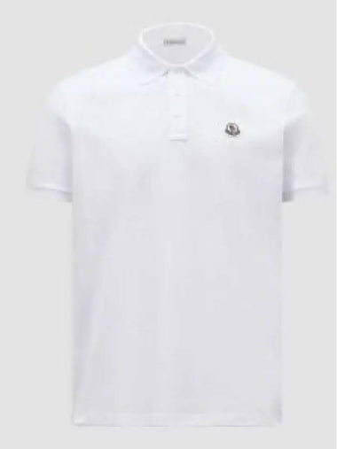 Logo Patch Short Sleeve Polo Shirt White J20918A0000984556002 1324403 - MONCLER - BALAAN 1