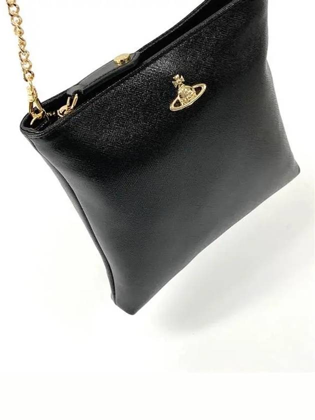 ORB Logo Square Chain Cross Bag Black - VIVIENNE WESTWOOD - BALAAN 6