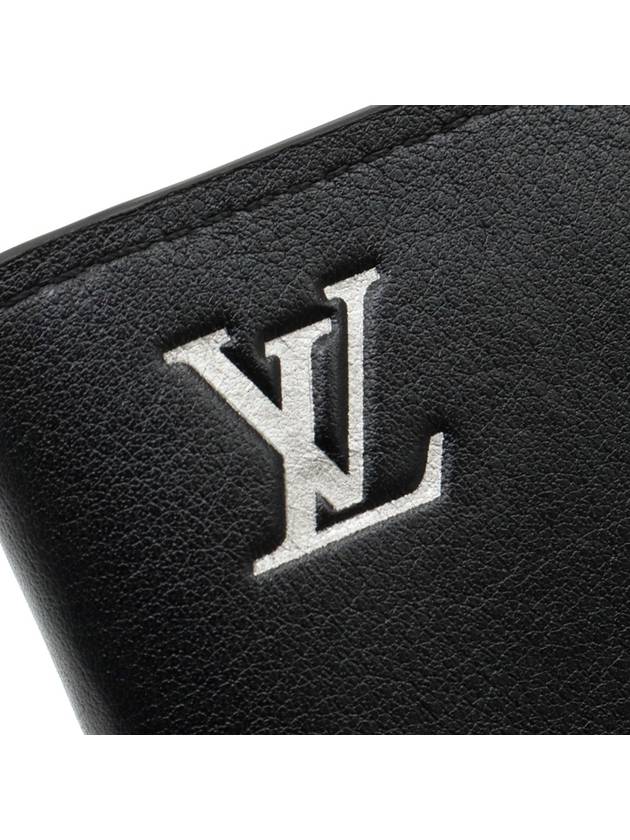 Black Grain Calfskin Silver LV Logo Pocket Organizer Card Holder M83192 - LOUIS VUITTON - BALAAN 5