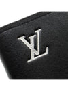 Black Grain Calfskin Silver LV Logo Pocket Organizer Card Holder - LOUIS VUITTON - BALAAN 5