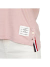 Women's Melange Jersey Ringer Short Sleeve T-Shirt Light Pink - THOM BROWNE - BALAAN 11