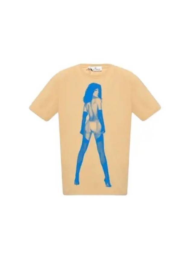 Oversized Pin-Up Short Sleeve T-shirt Beige - VIVIENNE WESTWOOD - BALAAN 2