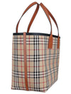 Check Large London Cotton Tote Bag Brown - BURBERRY - BALAAN 4