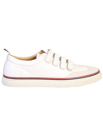 Velcro Leather Low Top Sneakers White - THOM BROWNE - BALAAN 1