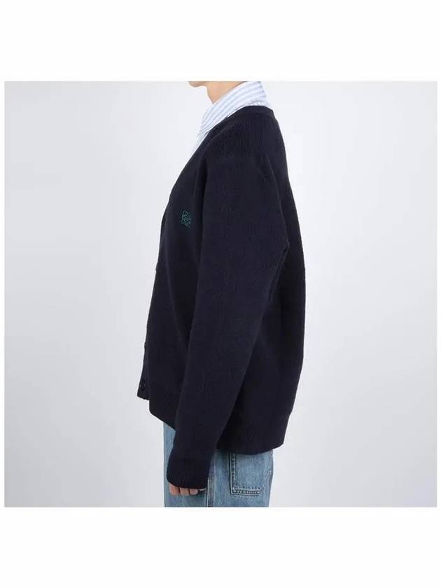 Anagram Embroidery Logo Wool Cardigan Navy - LOEWE - BALAAN 4