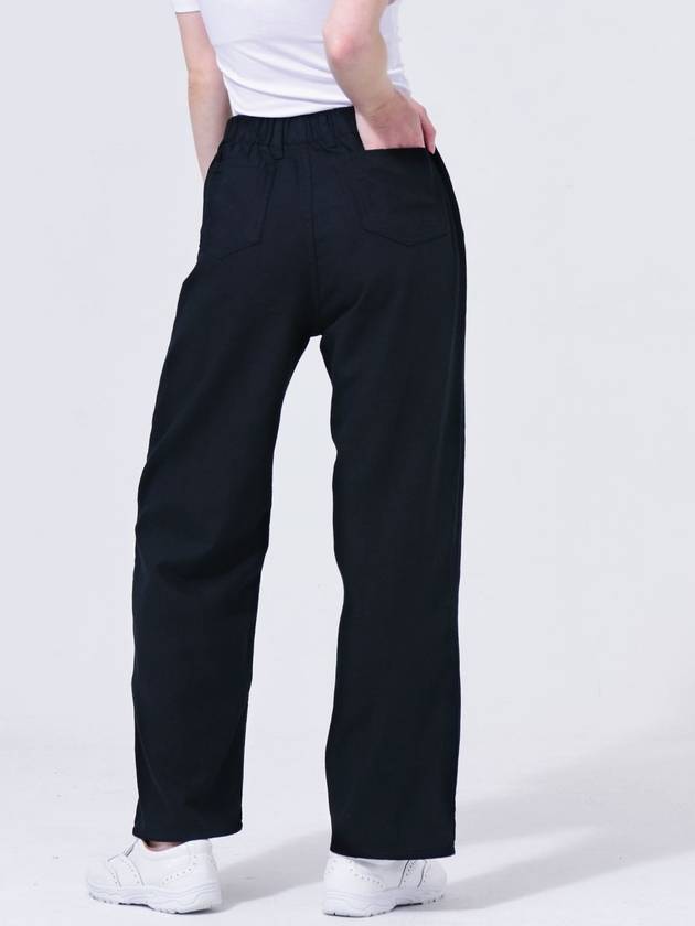 Cotton Soft Non-span Waist Banding Straight Fit Banding Black Pants DO3232PT80-1 - DOYOUKNOWMC GOLF WEAR - BALAAN 3