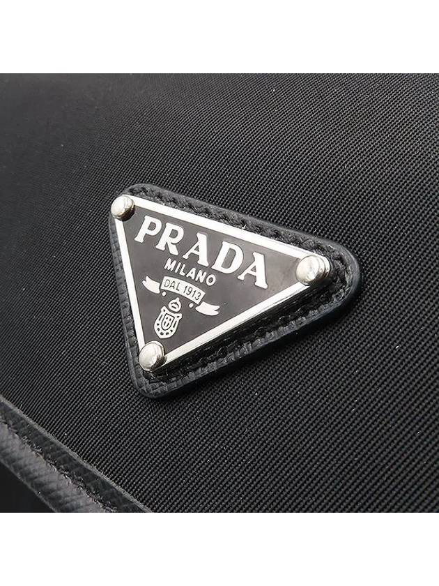 2ZH108 Black Re Nylon and Saffiano Leather Cell Phone Case Cross Bag - PRADA - BALAAN 5