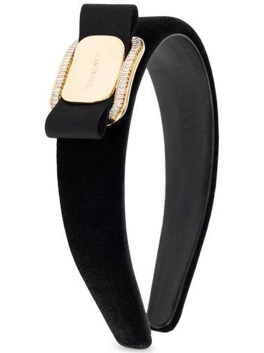 FERRAGAMO Velvet Headband, Women's, Black - SALVATORE FERRAGAMO - BALAAN 1