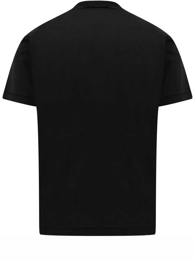 Slimfit Cotton Jersey Short Sleeve T-shirt Black - STONE ISLAND - BALAAN 4