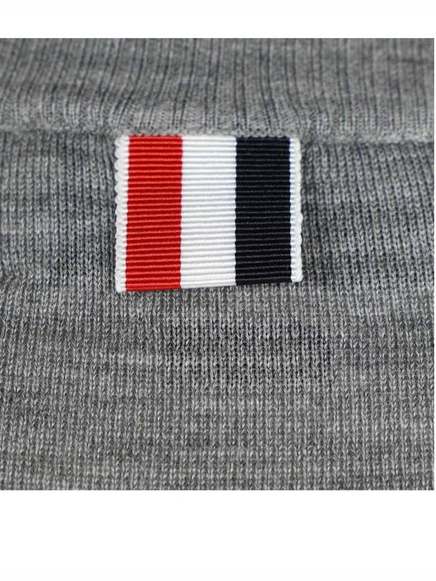 4 Bar Armband Classic Merino Wool Knit Top Light Grey - THOM BROWNE - BALAAN 7