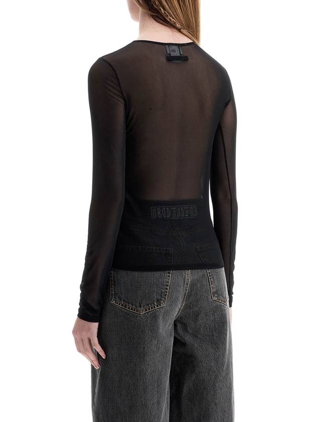 top in mesh velluto nero logato - JEAN PAUL GAULTIER - BALAAN 3