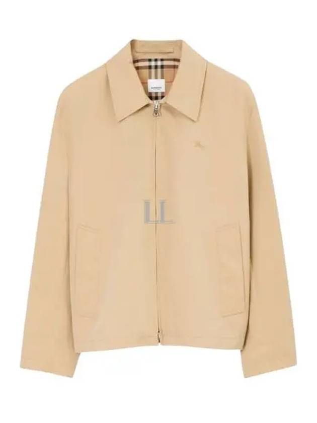 Embroidered Logo Harrington Jacket Beige - BURBERRY - BALAAN 2