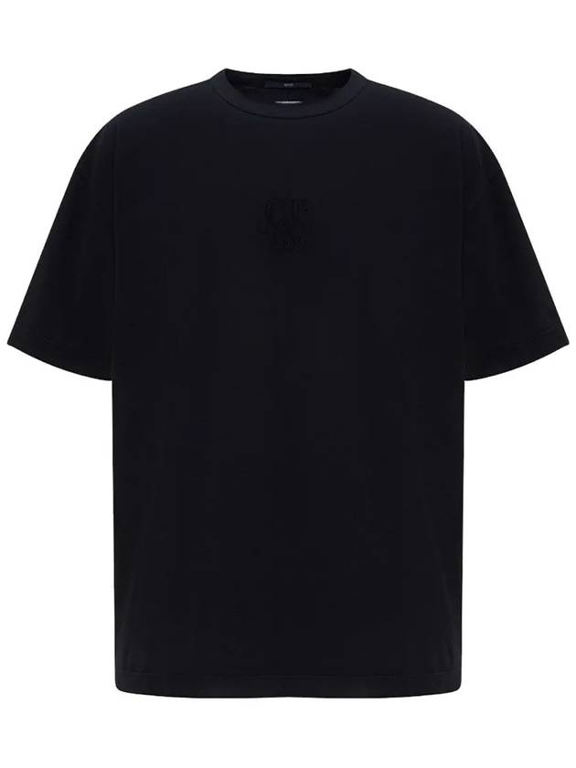 20/1 Jersey Boxy Logo Short Sleeve T-Shirt Black - CP COMPANY - BALAAN 2