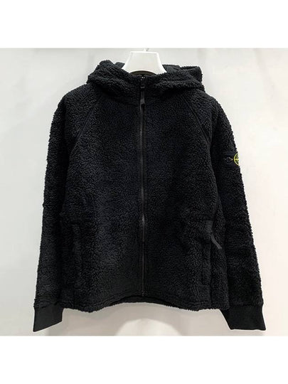 Kids Waffen Patch Terry Hooded Zip up Jacket Black 771660343 V0029 - STONE ISLAND - BALAAN 2