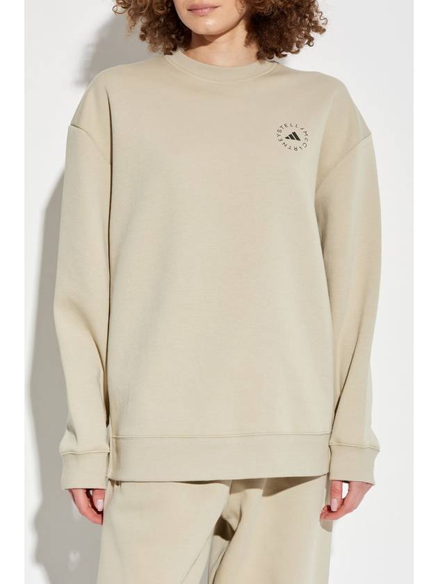 ADIDAS By Stella McCartney Sweatshirt With Printed Logo, Women's, Beige - ADIDAS - BALAAN 3