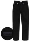 Denim Straight Jeans Black - GANNI - BALAAN 2