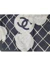 Camellia Scarf Silk White Black A39577 - CHANEL - BALAAN 6