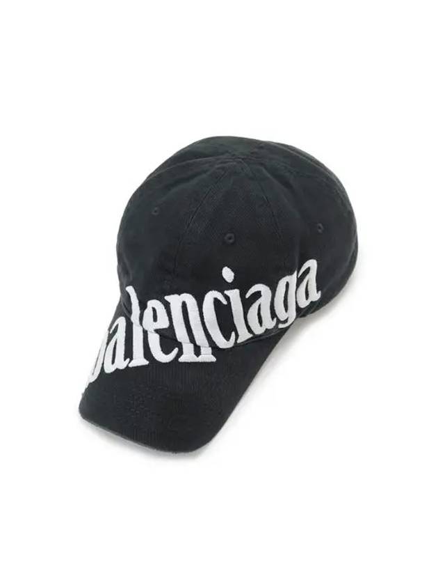 Diagonal Logo Ball Cap Black - BALENCIAGA - BALAAN 10