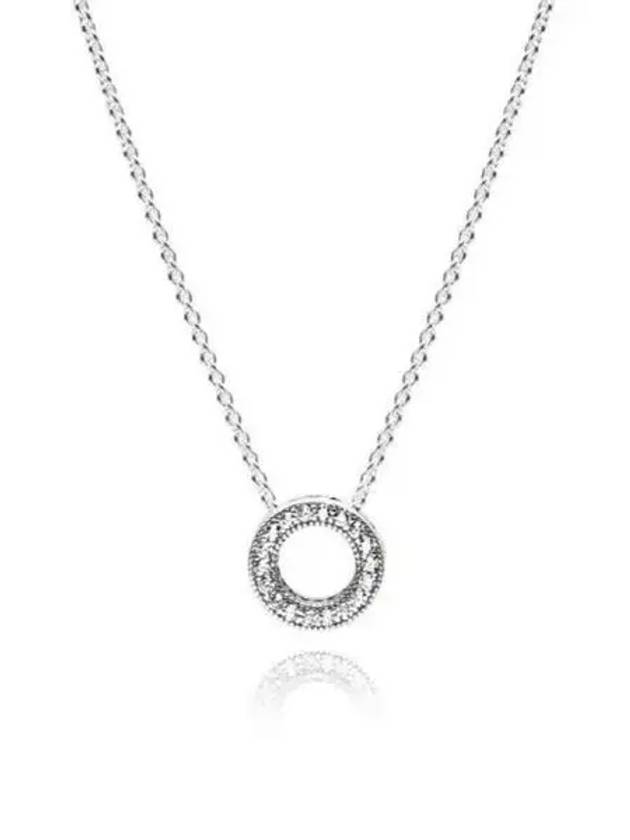 Logo Pave Circle Collier Necklace Sterling Silver - PANDORA - BALAAN 2