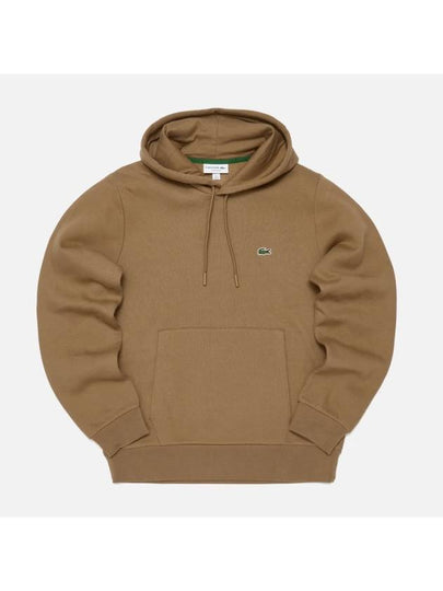 Logo Patch Organic Cotton Hoodie Brown - LACOSTE - BALAAN 2