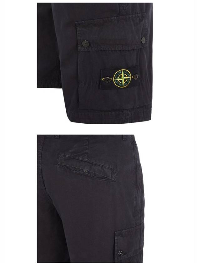 Logo Cotton Slim Cargo Shorts Black - STONE ISLAND - BALAAN 6