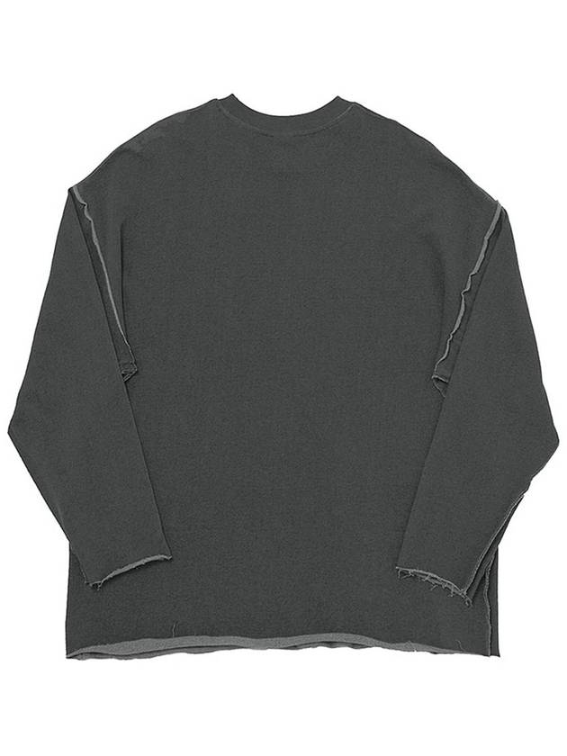 Vintage Dying Cutout Box Long Sleeve T-Shirt Gray - A NOTHING - BALAAN 3