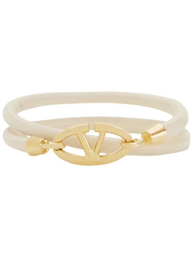 Valentino Garavani Double Twist Leather Bracelet With Vlogo - VALENTINO - BALAAN 1