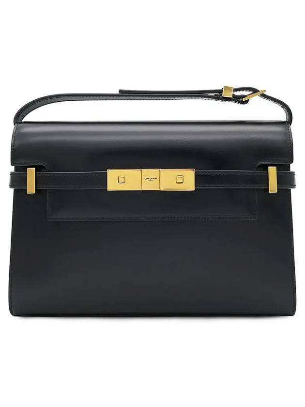 Manhattan Small Shoulder Bag Leather Black - SAINT LAURENT - BALAAN 3