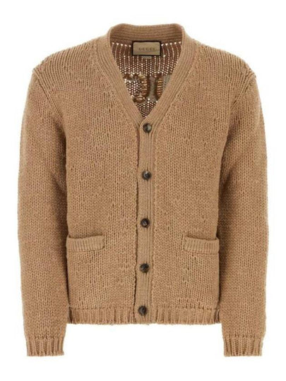 Intarsia Knit Wool Cardigan Camel Ivory - GUCCI - BALAAN 2