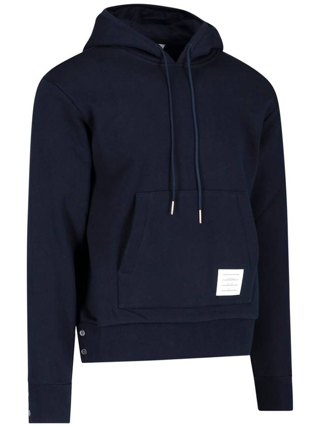 Men's Center Back Stripe Logo Patch Hoodie Navy - THOM BROWNE - BALAAN 3