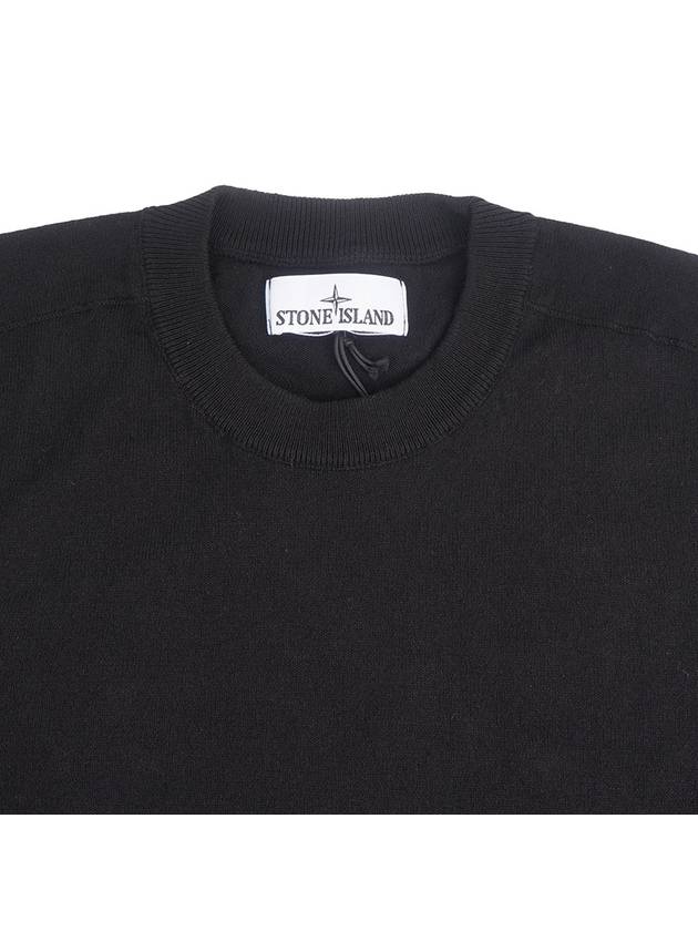 Raw Hand Cotton Crewneck Knit Top Black - STONE ISLAND - BALAAN 5