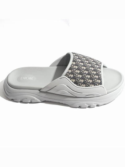 Homme H TOWN Oblique Slippers Beige Gray - DIOR - BALAAN 2