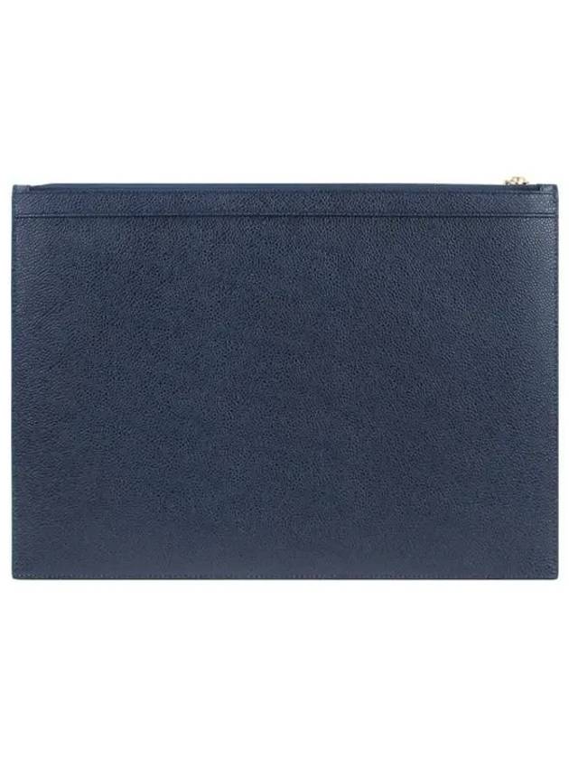 Lobster Grain Leather Medium Clutch Bag Navy - THOM BROWNE - BALAAN 4