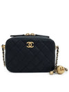 Gold Ball Chain Leather Pouch Black Lambskin 3ET2002 - CHANEL - BALAAN 2