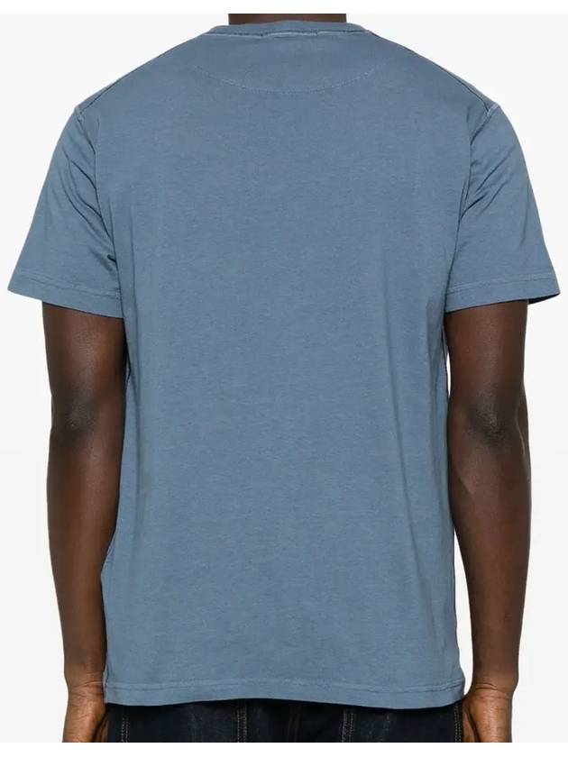 Organic Cotton Short Sleeve T-Shirt Avio Blue - STONE ISLAND - BALAAN 4