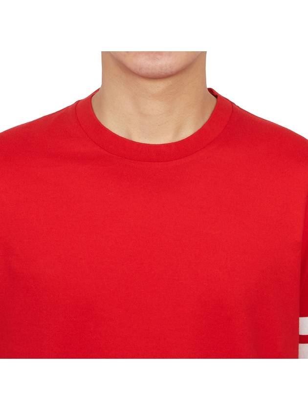 Jersey 4-Bar Long Sleeve T-Shirt Red - THOM BROWNE - BALAAN 6