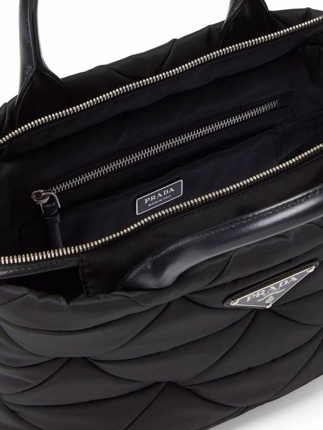 Small Re-Nylon Padded Tote Bag Black - PRADA - BALAAN 7