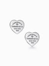 Return To Tiffany Heart Plate Tag Diamond Earrings Silver - TIFFANY & CO. - BALAAN 2