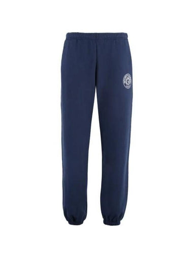 Connecticut Crest Logo Print Track Pants Navy - SPORTY & RICH - BALAAN 1