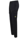 Men's Wappen Patch Slim Cargo Straight Pants Black - STONE ISLAND - BALAAN 3