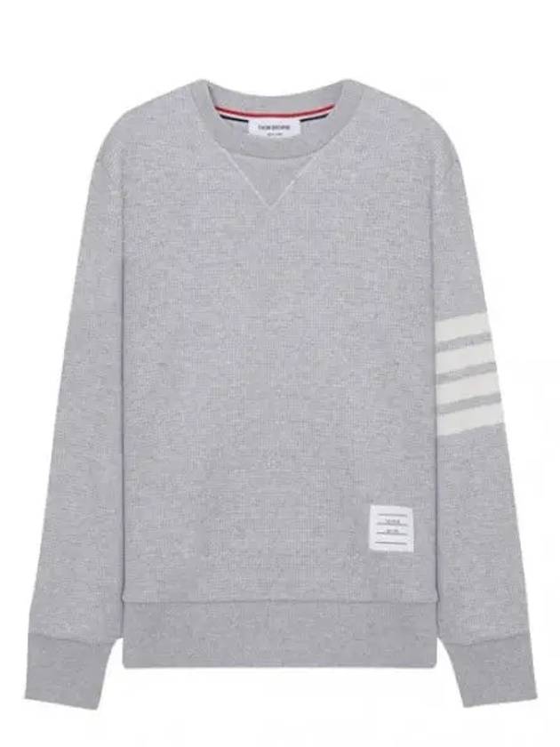 Diagonal striped waffle wool cashmere knit - THOM BROWNE - BALAAN 1