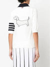 Cotton Hector Pointelle 4-Bar Polo Shirt White - THOM BROWNE - BALAAN 6