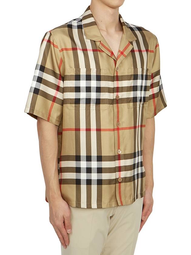 Vintage Check Silk Short Sleeve Shirt Archive Beige - BURBERRY - BALAAN 4