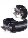 Men's Silver Logo Striped Casual Belt Black - PRADA - BALAAN 3