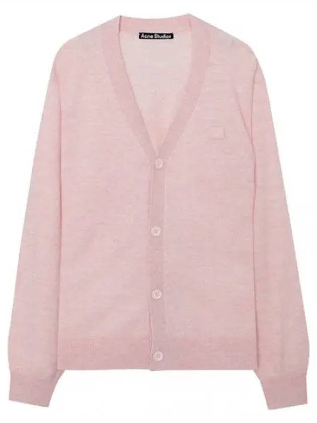 Face logo V neck cardigan women - ACNE STUDIOS - BALAAN 1